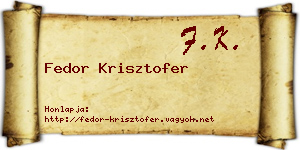 Fedor Krisztofer névjegykártya