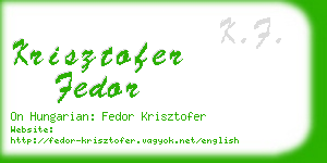 krisztofer fedor business card